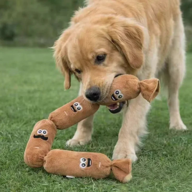 Squeaky Sausage Plush Dog Toy