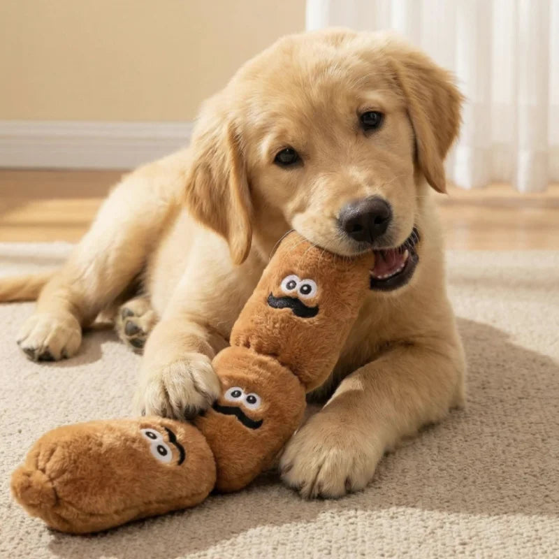 Squeaky Sausage Plush Dog Toy