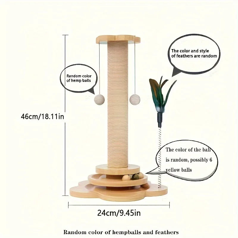 Wooden Cat Scratching Toy