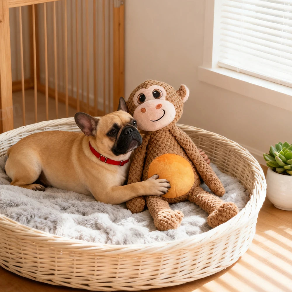 Long-Legged Squeaky Monkey Dog Toy