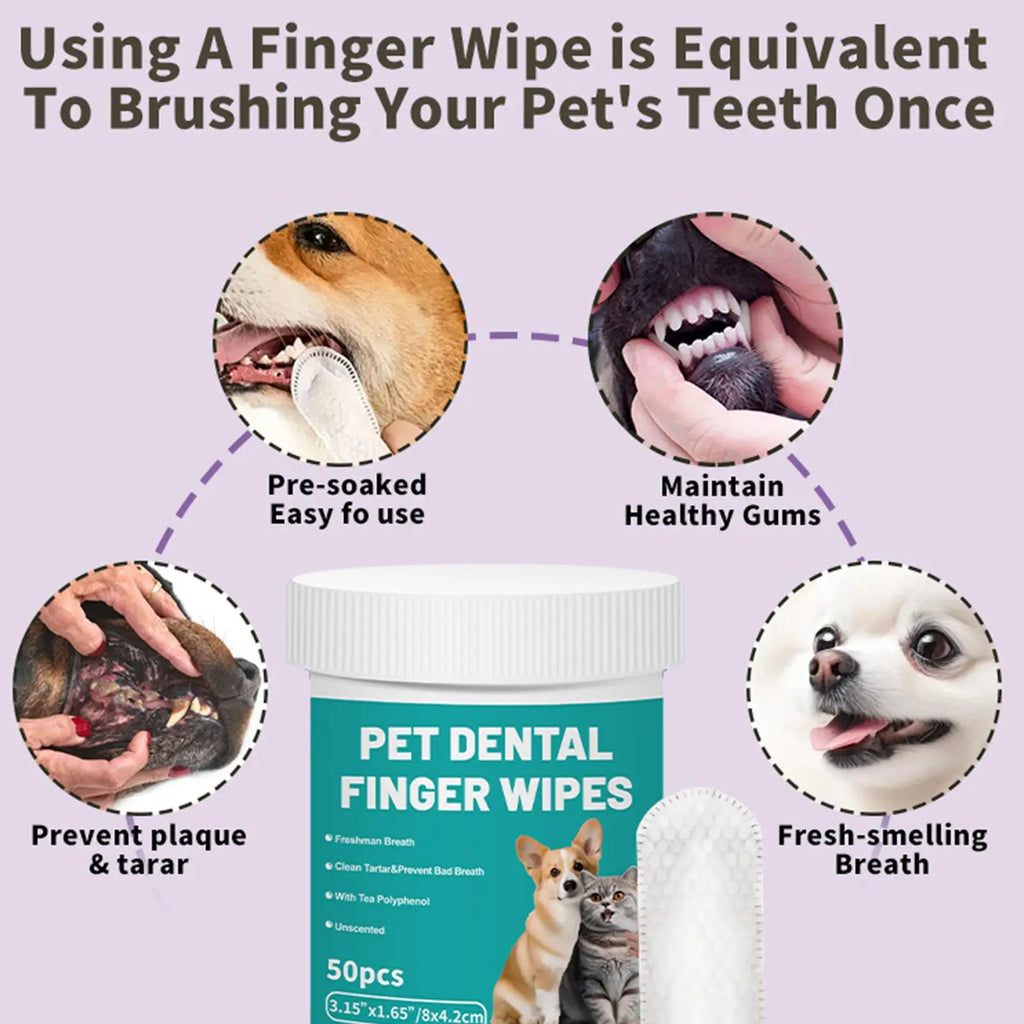 Pet Finger Toothbrush Wipes