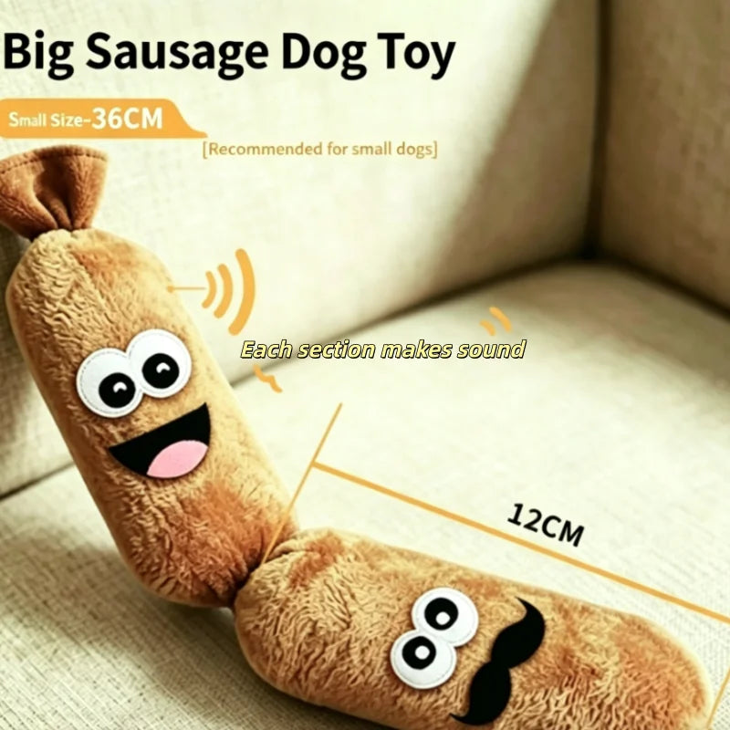 Squeaky Sausage Plush Dog Toy