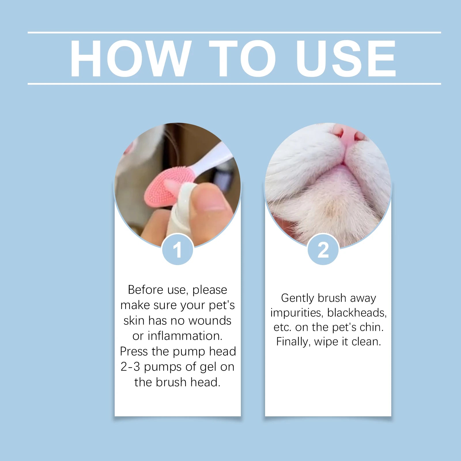 2-in-1 Pet Chin & Dental Care Kit Blackhead Chin Clean Lotion Tartar Oral Fresh Breath Oral Hygiene Dog Cat Tooth Stain Remover
