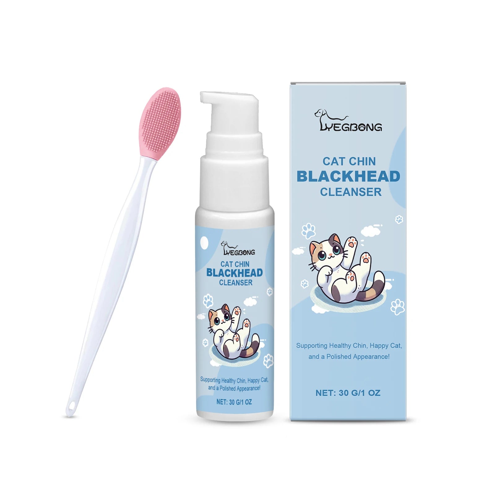 2-in-1 Pet Chin & Dental Care Kit Blackhead Chin Clean Lotion Tartar Oral Fresh Breath Oral Hygiene Dog Cat Tooth Stain Remover