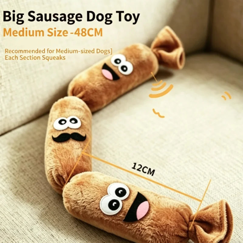 Squeaky Sausage Plush Dog Toy