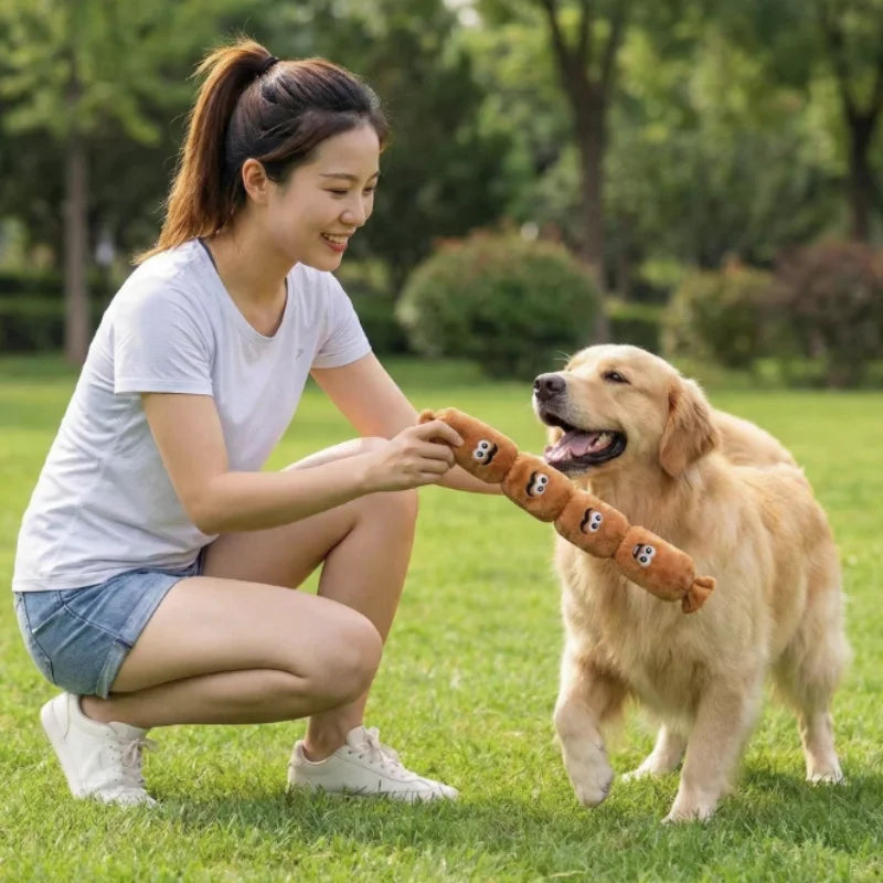 Squeaky Sausage Plush Dog Toy