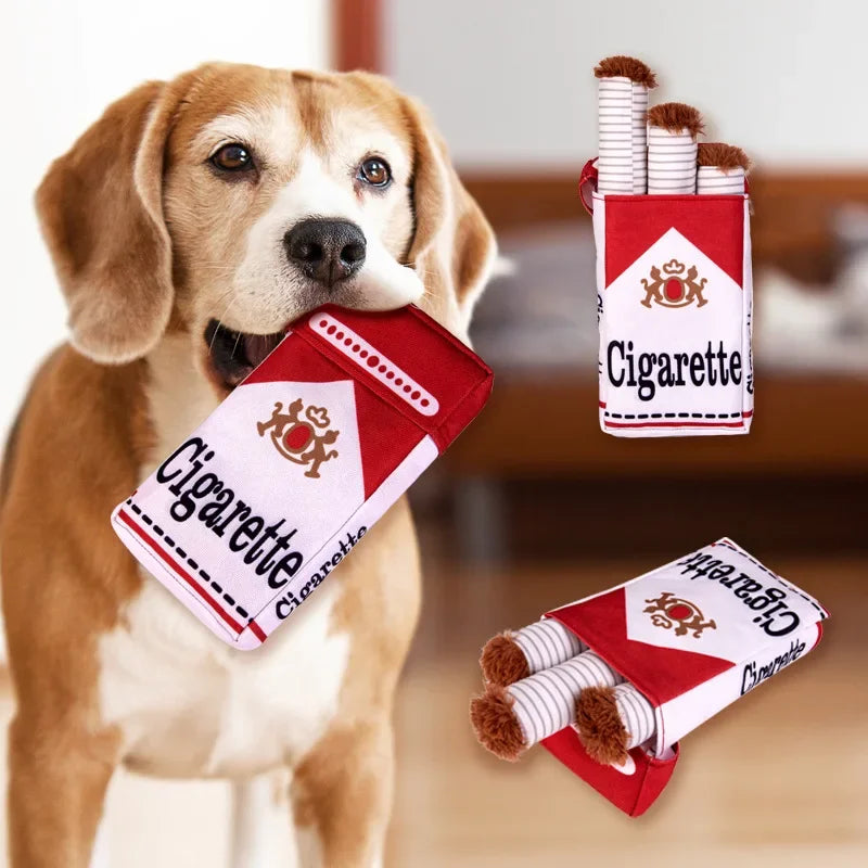 Funny Plush Cigarette Dog Toy