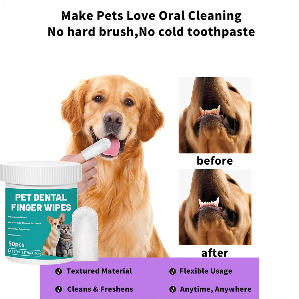 Pet Finger Toothbrush Wipes