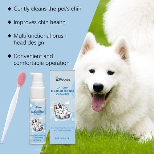 2-in-1 Pet Chin & Dental Care Kit Blackhead Chin Clean Lotion Tartar Oral Fresh Breath Oral Hygiene Dog Cat Tooth Stain Remover