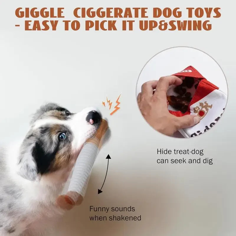Funny Plush Cigarette Dog Toy