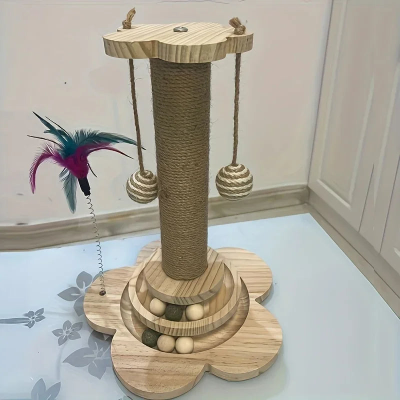 Wooden Cat Scratching Toy